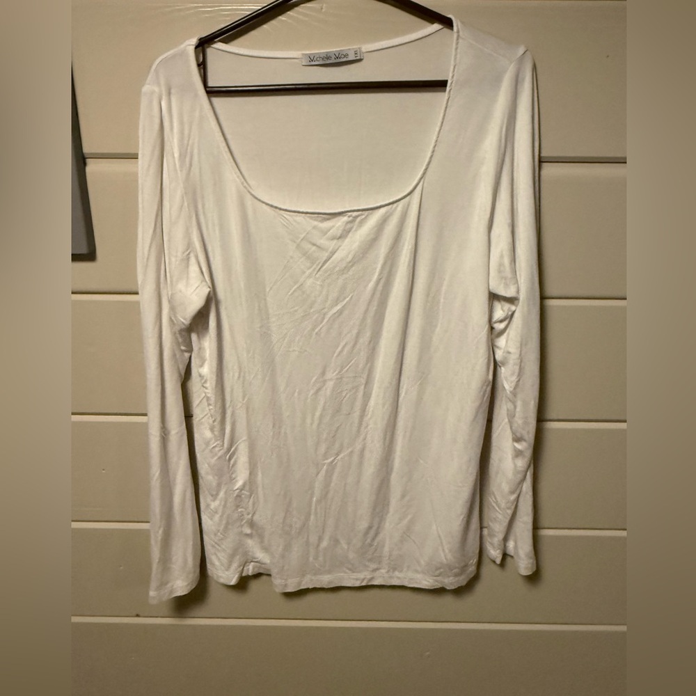 Michelle Mae Classic White Long Sleeve Top
